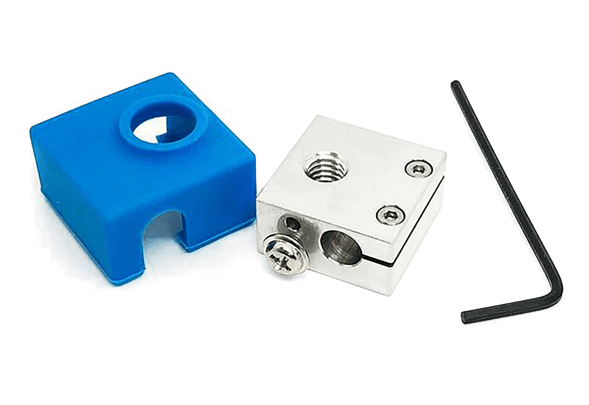 Micro Swiss MK8 Heater block med silikonsokk (CR-10 / Ender) - 3DNet